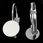 Brass Lever Back Earring Blank silver color plated nickel lead & cadmium free Inner Approx 8mm Sold By Bag