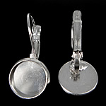 Латунь рычажок для сережки, плакирован серебром, не содержит никель, свинец, 12x22.50x13mm, внутренний диаметр:Приблизительно 10mm, 200Пары/сумка, продается сумка