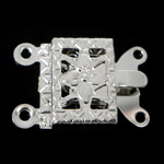 Brass Box Clasp Rectangle platinum color plated  nickel lead & cadmium free Approx 1mm Sold By Bag