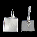 Латунь рычажок для сережки, плакирован серебром, не содержит никель, свинец, 13x25x13mm, внутренний диаметр:Приблизительно 12mm, 200Пары/сумка, продается сумка