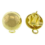 Brass, Dome, gold color plated, with loop, nickel, lead & cadmium free, 14x19x1mm, Hole:Approx 3mm, 100Pairs/Bag, Sold By Bag