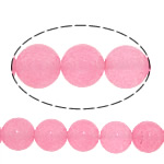 Natural Jade Beads, Jade White, Round, smooth, pink, 8mm, Hole:Approx 1mm, Length:Approx 15 Inch, 20Strands/Lot, Approx 46PCs/Strand, Sold By Lot