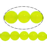 Jade helmiä, Jade Valkoinen, Pyöreä, sileä, keltainen, 6mm, Reikä:N. 0.8mm, Pituus N. 15 tuuma, 30säikeet/erä, N. 60PC/Strand, Myymät erä