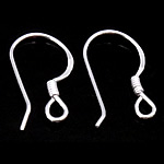 925 Sterling Silver Hook Earwire, 15x8.7x0.6mm, 15.5mm, Hole:Approx 1.5mm, 30Pairs/Lot, Sold By Lot