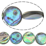 Abalone Shell Beads, Coin, natural, 12x12x3mm, Hole:Approx 0.7mm, Length:16 Inch, 3Strands/Lot, Sold By Lot
