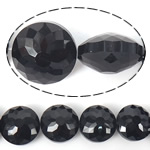Perline cristallo a imitazione CRYSTALLIZED™, Cerchio piatto, sfaccettati, nero lucido, 18x18x12mm, Foro:Appross. 1.2mm, 100PC/lotto, Venduto da lotto
