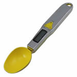 Skje digital skala, 316 Stainless Steel, med ABS plast, Spoon, gul, 230x50x23mm, Solgt af PC