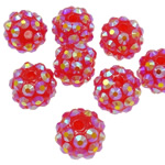 Gyanta strasszos Beads, Drum, AB szín aranyozott, lilás piros, 10x12mm, Lyuk:Kb 2mm, 100PC-k/Bag, Által értékesített Bag