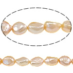 Cultured Baroque Freshwater Pearl Beads, Nuggets, pink, 10-11mm, Hole:Approx 0.8mm, Sold Per 14.5 Inch Strand