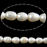 Perlas Arroz Freshwater, Perlas cultivadas de agua dulce, Blanco, Grado A, 9-10mm, agujero:aproximado 2mm, Vendido para 15 Inch Sarta