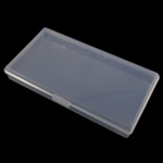 Caixa de jóias da unha, Plástico ABS, Retângulo, transparente, branco, 150x80x20mm, vendido por PC