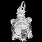 925 Sterling Silver Pendant, Turtle, 6.50x12.50x5.50mm, Hole:Approx 3.5mm, 20PCs/Bag, Sold By Bag