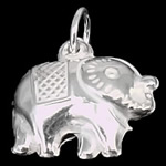 925 Sterling Silver Pendant, Elephant, 12.50x12x5mm, Hole:Approx 3.5mm, 20PCs/Bag, Sold By Bag