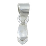 925 Sterling Silver Pinch Bail, 2.5x7.8x3.8mm, 10.8mm, Hole:Approx 3.2mm, 50PCs/Bag, Sold By Bag