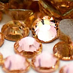 Crystal Cabochons, Dome, flat back & faceted, Silver Champagne, Grade A, 2.7-2.9mm, 10Grosses/Bag, 144PCs/Gross, Sold By Bag