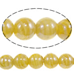 Plated Lampwork Beads, Round, yellow, 16mm, Hole:Approx 1-2.5mm, Length:Approx 12.8 Inch, 10Strands/Bag, Sold By Bag