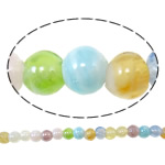 Plattierte Lampwork Perlen, rund, gemischte Farben, 6mm, Bohrung:ca. 1.5mm, Länge:ca. 11.8 ZollInch, 10SträngeStrang/Tasche, verkauft von Tasche