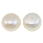 Cultured Half Drilled Freshwater Pearl Beads, Dome, natural, white, 10mm, 27Pairs/Lot, Sold By Lot