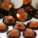 Crystal Cabochons, Dome, flat back & faceted, Smoked Topaz, Grade A, 2.4-2.5mm, 10Grosses/Bag, 144PCs/Gross, Sold By Bag