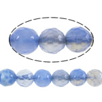 Achat Perlen, Feuerachat, rund, verschiedene Größen vorhanden & Maschine facettiert, blau, verkauft per ca. 14.5 ZollInch Strang