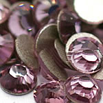 Crystal Cabochons, Dome, flat back & faceted, Lt Amethyst, Grade A, 6.4-6.6mm, 2Grosses/Bag, 144PCs/Gross, Sold By Bag