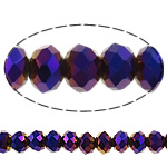 Perles de cristal rondelle, Placage de couleur AB, 10x8mm, Trou:Environ 1.5mm, Longueur:Environ 21 pouce, 10Strandstoron/sac, Vendu par sac