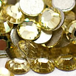 Crystal Cabochons, Dome, flat back & faceted, Lt colorado topaz, Grade A, 6.4-6.6mm, 2Grosses/Bag, 144PCs/Gross, Sold By Bag