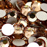 Crystal Cabochons, Dome, flat back & faceted, Topaz, Grade A, 1.9-2.1mm, 10Grosses/Bag, 144PCs/Gross, Sold By Bag