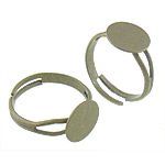 Латунная основа для кольца, Латунь, Покрытие под бронзу старую, не содержит никель, свинец, 10x10mm, внутренний диаметр:Приблизительно 17mm, размер:5.5, 300ПК/сумка, продается сумка