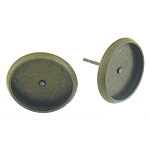 Латунный гвоздик для сережки, Латунь, Покрытие под бронзу старую, не содержит никель, свинец, 14x14x2mm, 12x0.7mm, внутренний диаметр:Приблизительно 12x12mm, 250Пары/сумка, продается сумка
