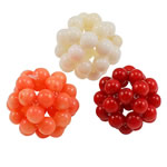Perles en corail naturel, Rond, fait à la main, couleurs mélangées, 4-5mm,18-22mm, 10PC/sac, Vendu par sac