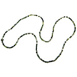 Agate Necklace, Moss Agate, with Elastic Thread, Round, 4.5mm, 8.5mm, Length:32 Inch, 5Strands/Lot, Sold By Lot
