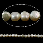 Barock kultivierten Süßwassersee Perlen, Natürliche kultivierte Süßwasserperlen, Klumpen, natürlich, weiß, 6-7mm, Bohrung:ca. 0.8mm, verkauft per ca. 14.5 ZollInch Strang