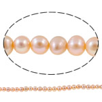 Cultured Baroque Freshwater Pearl Beads, Nuggets, natural, pink, 8-9mm, Hole:Approx 0.8mm, Sold Per 14.3 Inch Strand