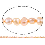 Perles nacres baroques de culture d'eau douce , perle d'eau douce cultivée, pepite, naturel, rose, 6-7mm, Trou:Environ 0.8mm, Vendu par 14.7 pouce brin