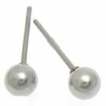 Stainless Steel Earring Stud Component Round original color Sold By Bag