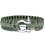 Survival Bracelets, 330 Paracord, Tibetan Style clasp, woven, Unravel it you can get a survival paracord approx 3 meter long and can bear approximately 200kg weight, army green, 23mm, Length:Approx 9 Inch, 5Strands/Bag, Sold By Bag