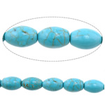 Turquoise Beads, Natural Turquoise, Oval, skyblue, 12x8mm, Hole:Approx 1mm, Length:Approx 15.5 Inch, 10Strands/Lot, Sold By Lot