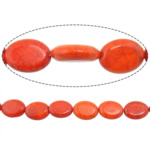 Türkis Perlen, Natürliche Türkis, flachoval, rote Orange, 20x15x5mm, Bohrung:ca. 2mm, Länge:ca. 15.5 ZollInch, 10SträngeStrang/Menge, verkauft von Menge