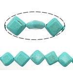 Turquoise Beads, Natural Turquoise, Rhombus, light blue, 10x10x4mm, Hole:Approx 1.4mm, Length:Approx 16 Inch, 20Strands/Lot, Sold By Lot