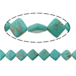 Turquoise Beads, Natural Turquoise, Rhombus, light blue, 11x11x4mm, Hole:Approx 1mm, Length:Approx 16 Inch, 10Strands/Lot, Sold By Lot