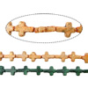 Turquoise Beads, Cross, mixed colors, 16x12x4mm, Hole:Approx 1mm, Length:Approx 16 Inch, 30Strands/Lot, Sold By Lot
