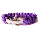 Survival Bracelets 330 Paracord zinc alloy clasp woven purple 23mm Length 9 Inch Sold By Bag