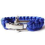 Survival Bracelets, 330 Paracord, Tibetan Style clasp, woven, dark blue, 23mm, Length:9 Inch, 5Strands/Bag, Sold By Bag
