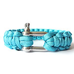 Survival Bracelets, 330 Paracord, Tibetan Style clasp, woven, turquoise blue, 23mm, Length:9 Inch, 5Strands/Bag, Sold By Bag