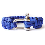 Survival Bracelets, 330 Paracord, Tibetan Style clasp, woven, blue, 23mm, Length:9 Inch, 5Strands/Bag, Sold By Bag