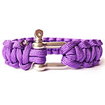 Survival Bracelets 330 Paracord zinc alloy clasp woven purple 23mm Length 9 Inch Sold By Bag