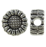 Tibetan Style Flower Beads, antique silver color plated, nickel, lead & cadmium free, 6x3mm, Hole:Approx 1.5mm, Approx 1100PCs/KG, Sold By KG