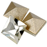 Crystal Cabochons, Square, rivoli back & faceted, Crystal, 4x4mm, 500PCs/Bag, Sold By Bag