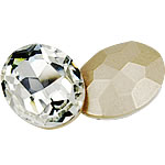 Crystal Cabochons, Oval, rivoli back & faceted, Crystal, 8x10mm, 400PCs/Bag, Sold By Bag